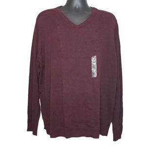 Alfani Men's Red Pullover V-Neck Sweater Sz XXL